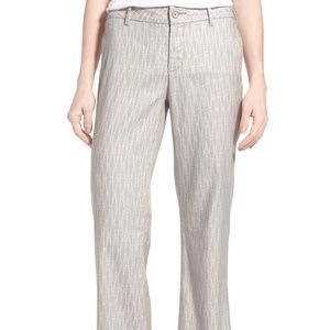 NYDJ Claire Linen Trouser Macrame Print Sz 16 Long